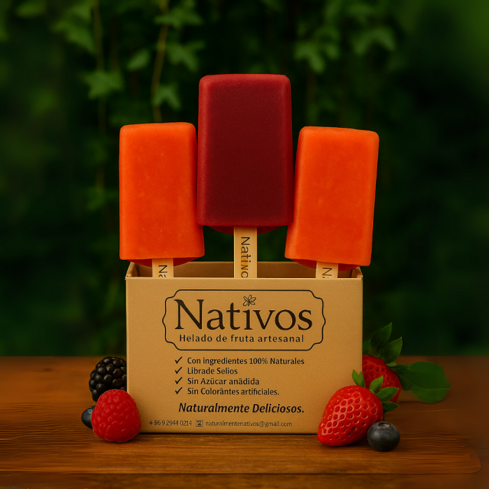 Caja 60 Helados Nativos Frutos rojos - Imagen 1